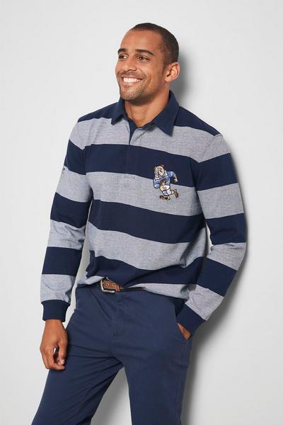 Cotton Traders  Hooped Stripe Rugby Shirt