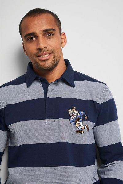 Cotton Traders  Hooped Stripe Rugby Shirt
