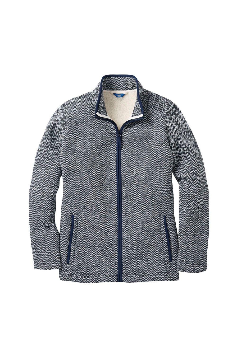 herringbone bonded fleece jacket