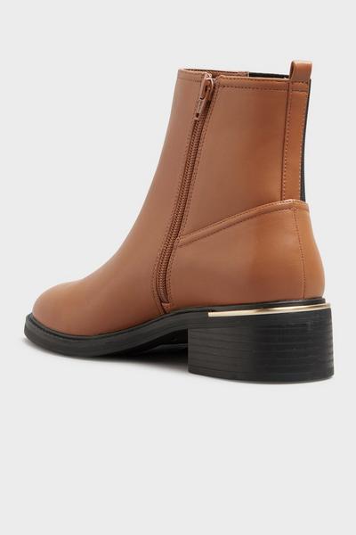Long Tall Sally Brown Metal Trim Chelsea Boots