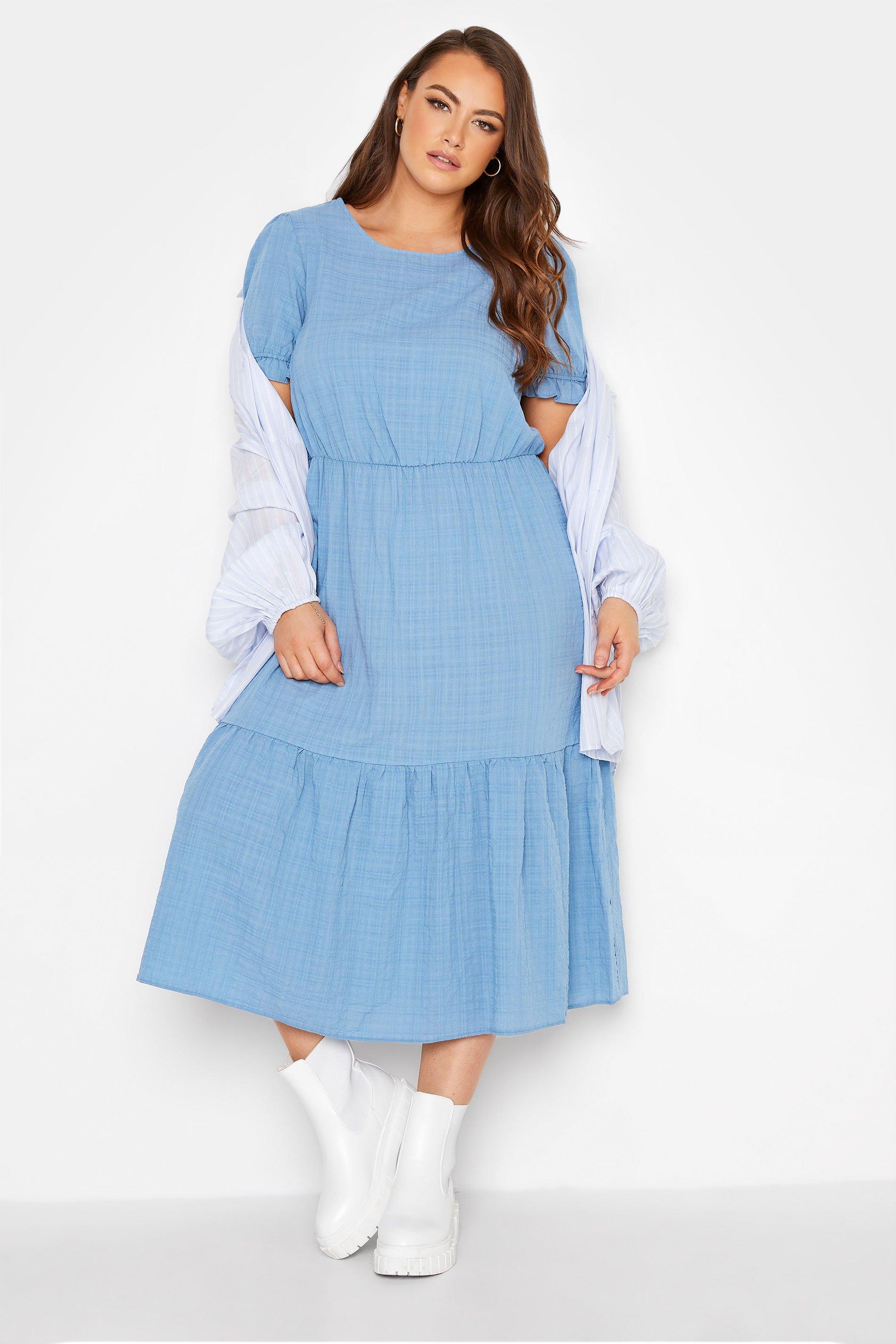 powder blue plus size dress