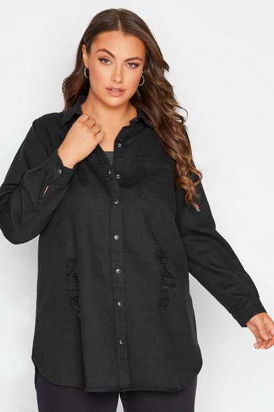 Yours Black Denim Shirt