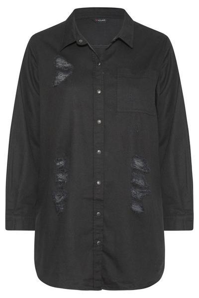 Yours Black Denim Shirt