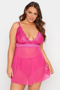Yours Pink Lace Babydoll