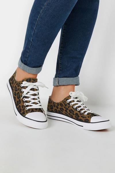 Yours Brown Extra Wide Fit Canvas Low Trainer