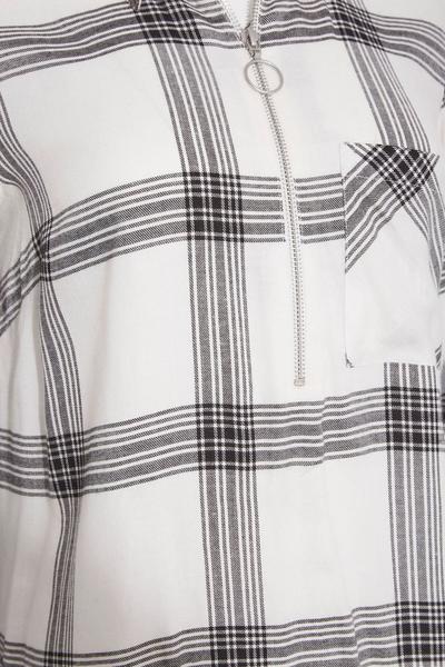 Long Tall Sally White Tall Zip Neck Shirt