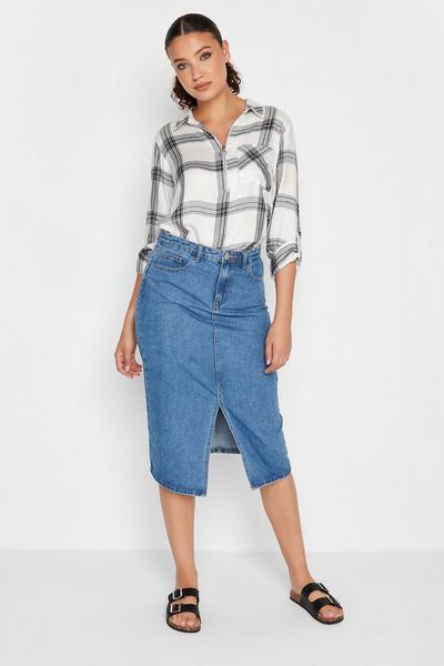 Long Tall Sally White Tall Zip Neck Shirt