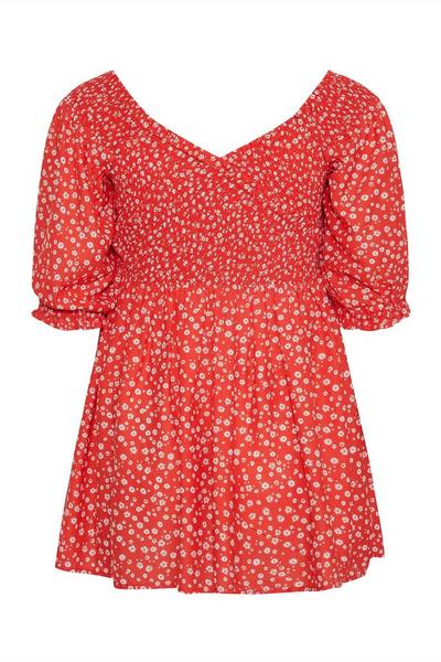 Yours Red Peplum Blouse