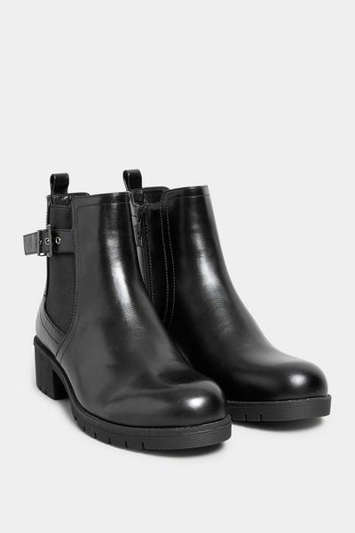 Long Tall Sally Black Buckle Ankle Boots