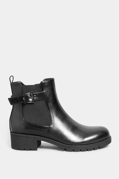 Long Tall Sally Black Buckle Ankle Boots