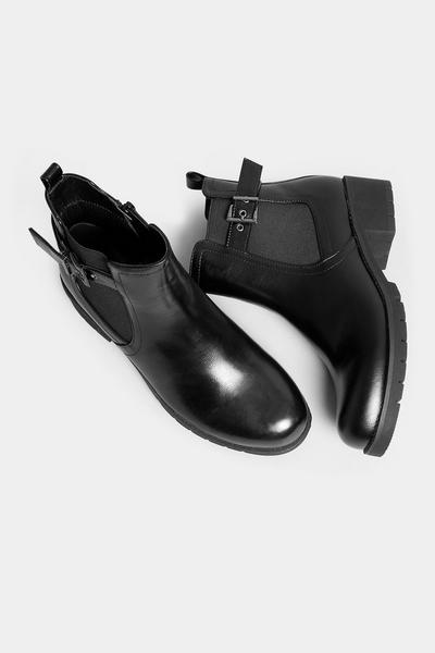 Long Tall Sally Black Buckle Ankle Boots