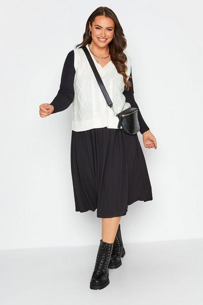 Yours White Knitted Vest