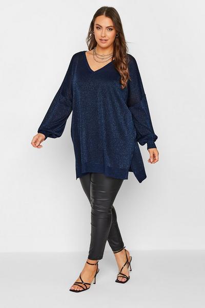 Yours Blue Bar Back Jumper