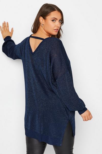 Yours Blue Bar Back Jumper