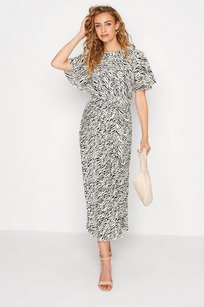 Long Tall Sally Brown Tall Pleated Midi Dress