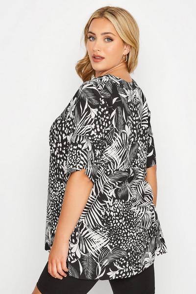 Yours Black Palm Print Shirt