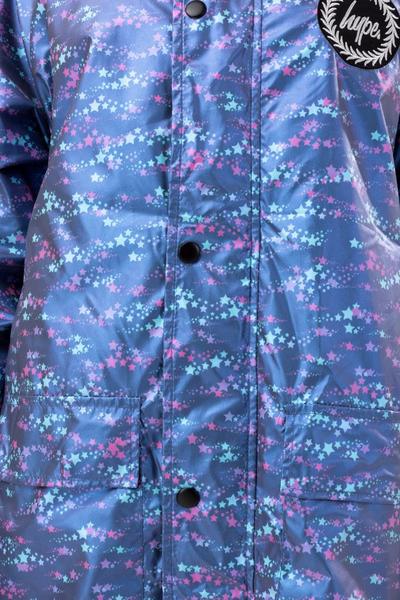 Hype Black Longline Star Fade Raincoat