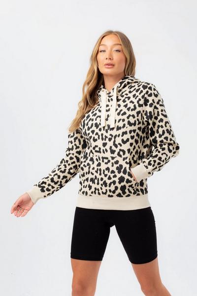 Hype Cream Cheetah Drawcord Hoodie