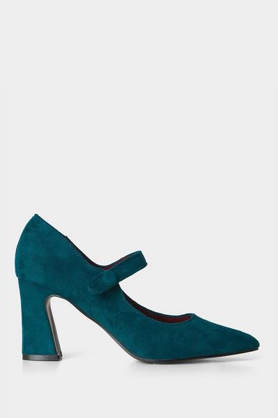 Joe Browns Blue Heeled Manhattan Style Strap Shoe
