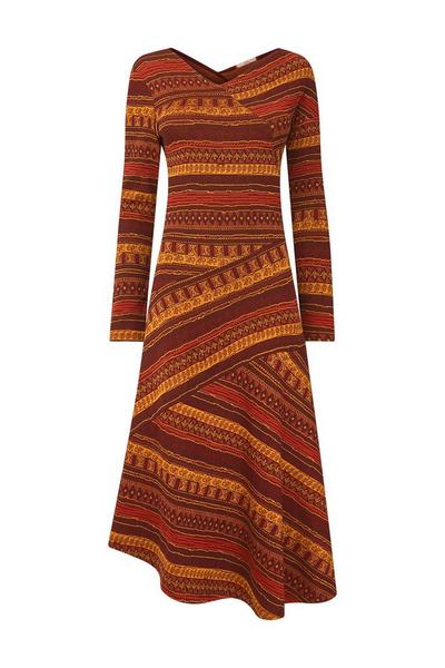 Joe Browns Multi Autumnal Asymmetric Stripes Dress