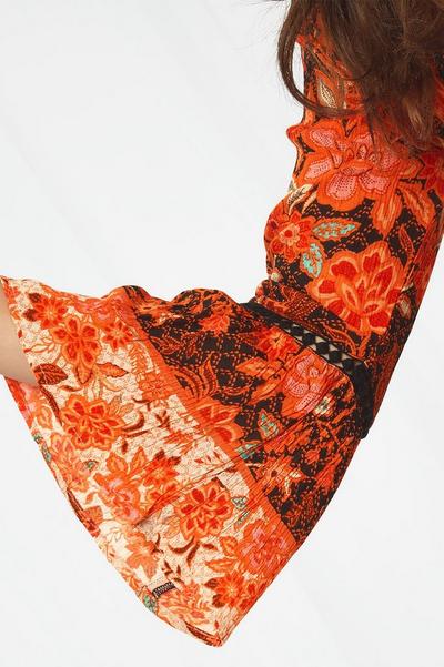 Joe Browns Autumnal Boho Tassel Tie Floral Top