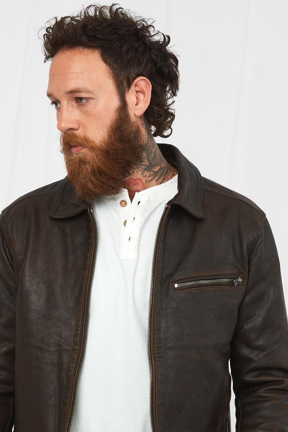 Jackets & Coats | Classic Old School Leather Jacket | Joe Browns
