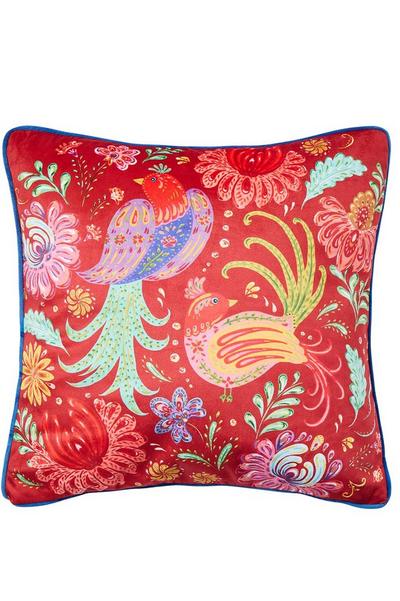 Joe Browns Multi Folk Bird Floral Cushion