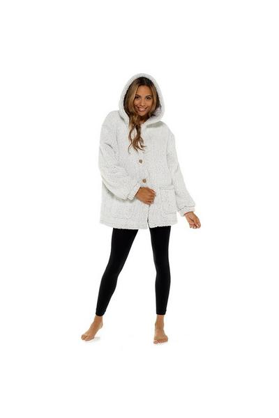 Foxbury Beige Hooded Snuggle Fleece Cardigan