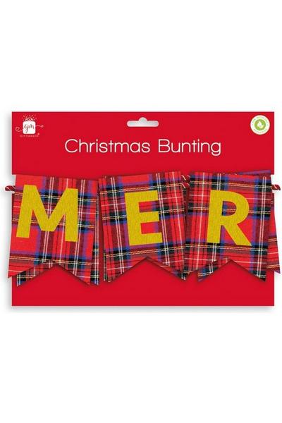 Giftmaker Red Merry Christmas Fabric Christmas Bunting