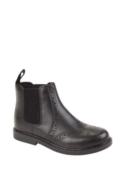 Roamers Black Leather Ankle Boots