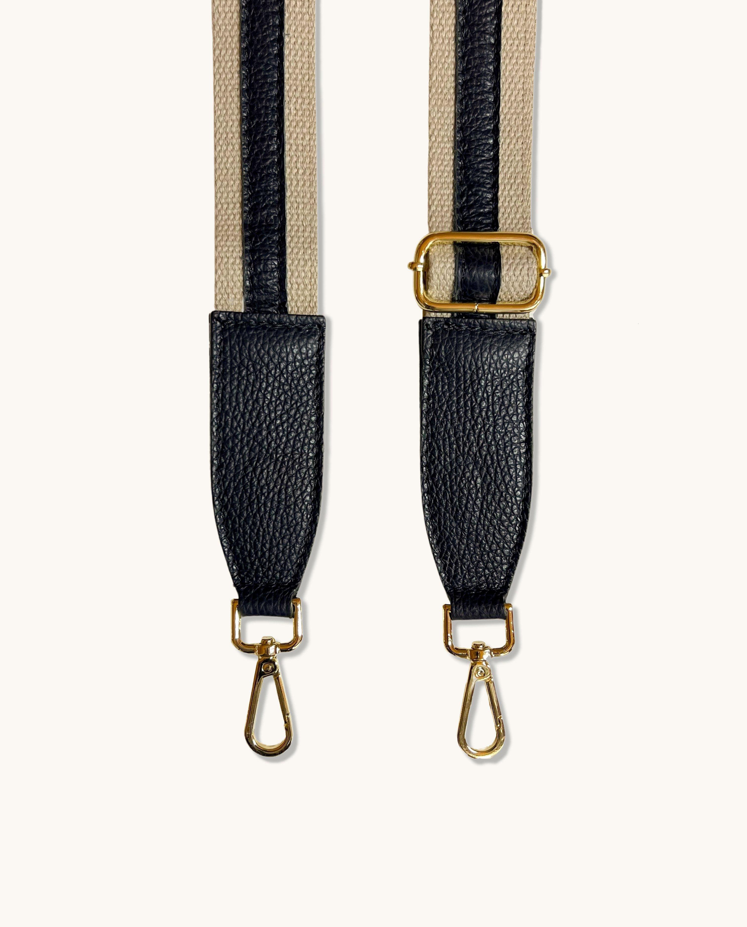 The Bloxsome Black Leather Crossbody Bag With Gold Chain Strap