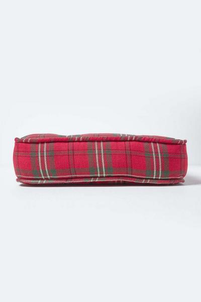 Homescapes Red Edward Tartan Cotton Dining Chair Booster Cushion