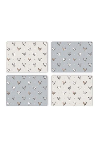 Cooksmart Grey Pack of 4 Farmers Kitchen Placemats