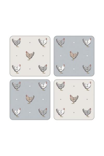 Cooksmart Grey Pack of 4 Farmers Kitchen Coasters