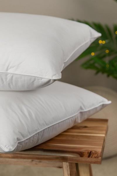 Snuggledown White 2 Pack Natural Duck Feather Firm Support Pillows