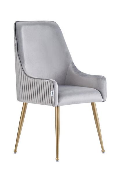 Life Interiors Grey Soho' LUX Velvet Dining Chair Single