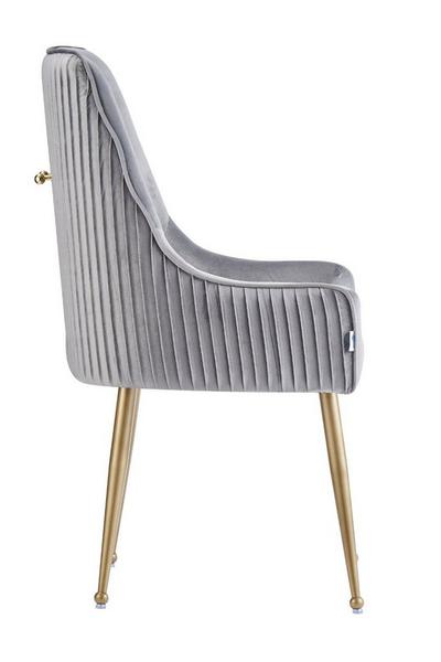Life Interiors Grey Soho' LUX Velvet Dining Chair Single