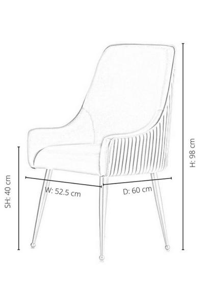 Life Interiors Grey Soho' LUX Velvet Dining Chair Single