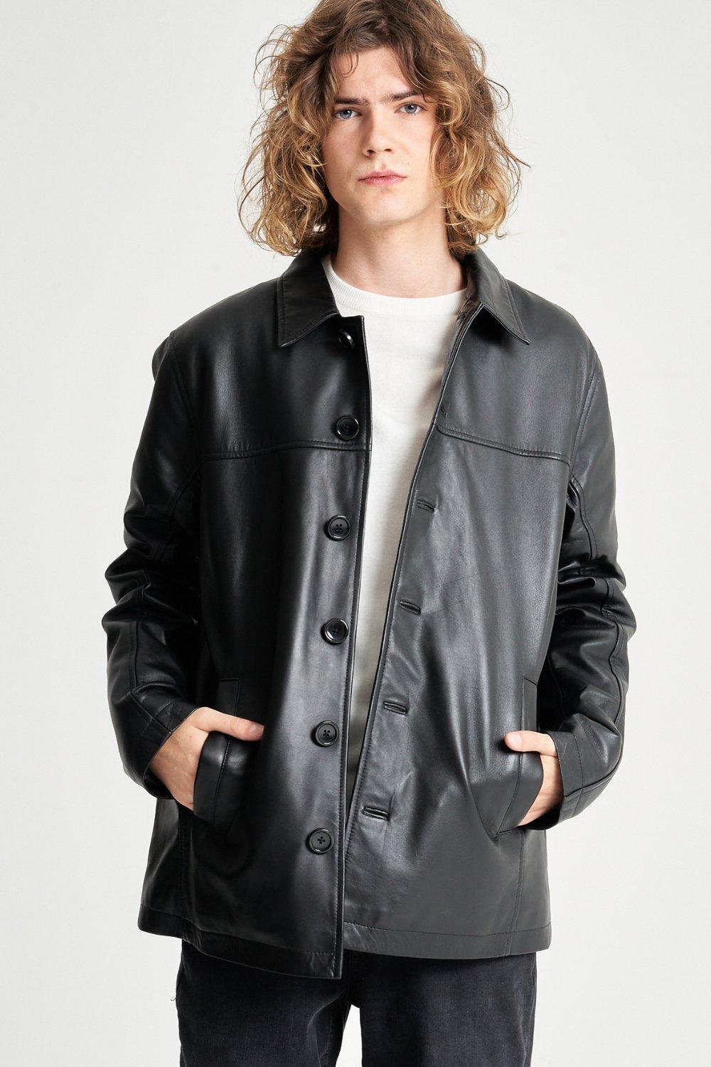 leather reefer jacket