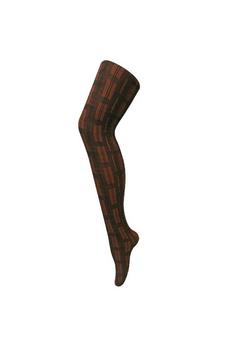 Sock Snob Brown 80 Denier Colourful Opaque Patterned Fashion Tights - Skye