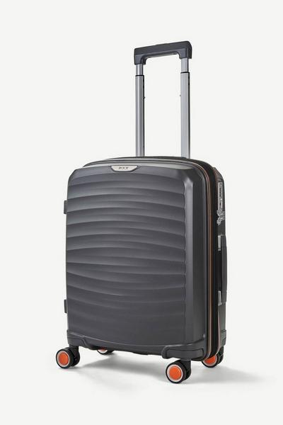 Rock Charcoal Sunwave 8 Wheel Hardshell Expandable Suitcase Small