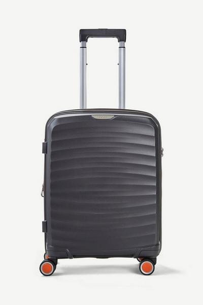 Rock Charcoal Sunwave 8 Wheel Hardshell Expandable Suitcase Small