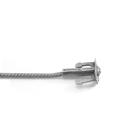 ANCHOR & CREW Grey Classic Grey Union Anchor Silver and Rope Bracelet