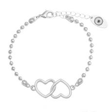 Caramel Jewellery London Silver Silver 'Entwined Heart' Charm Friendship Bracelet