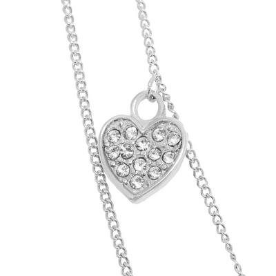 Caramel Jewellery London Silver Hearts Of Sparkle Silver Layer Crystal Effect Charm Necklace