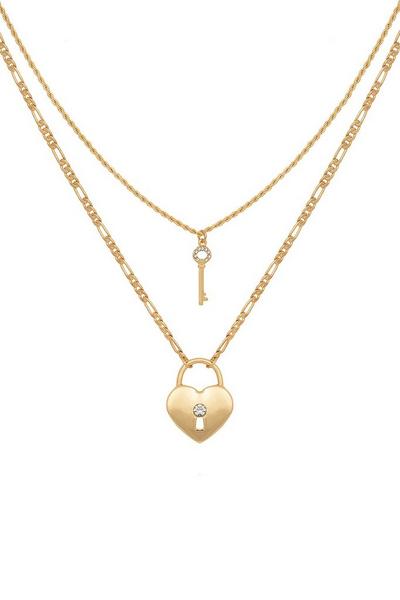 Caramel Jewellery London Gold Gold 'Key To My Heart' Necklace