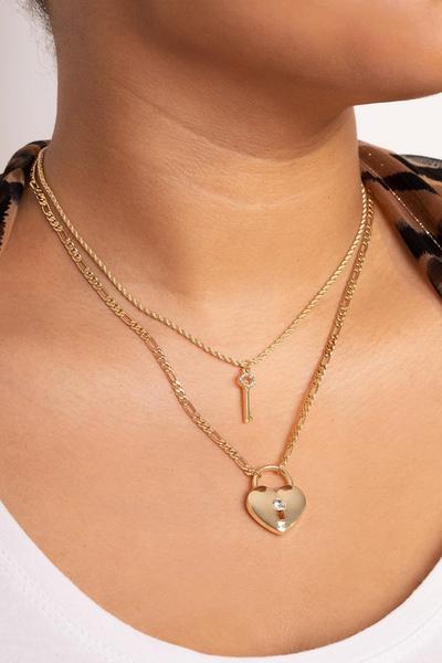 Caramel Jewellery London Gold Gold 'Key To My Heart' Necklace