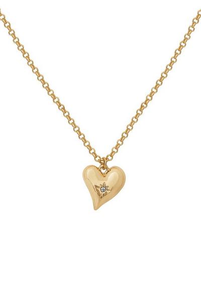 Caramel Jewellery London Gold Gold Heart Charm Necklace