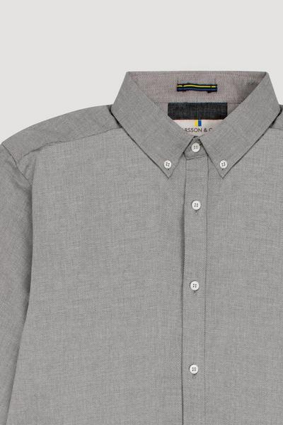 Larsson & Co Grey Grey Pique Long Sleeve Shirt