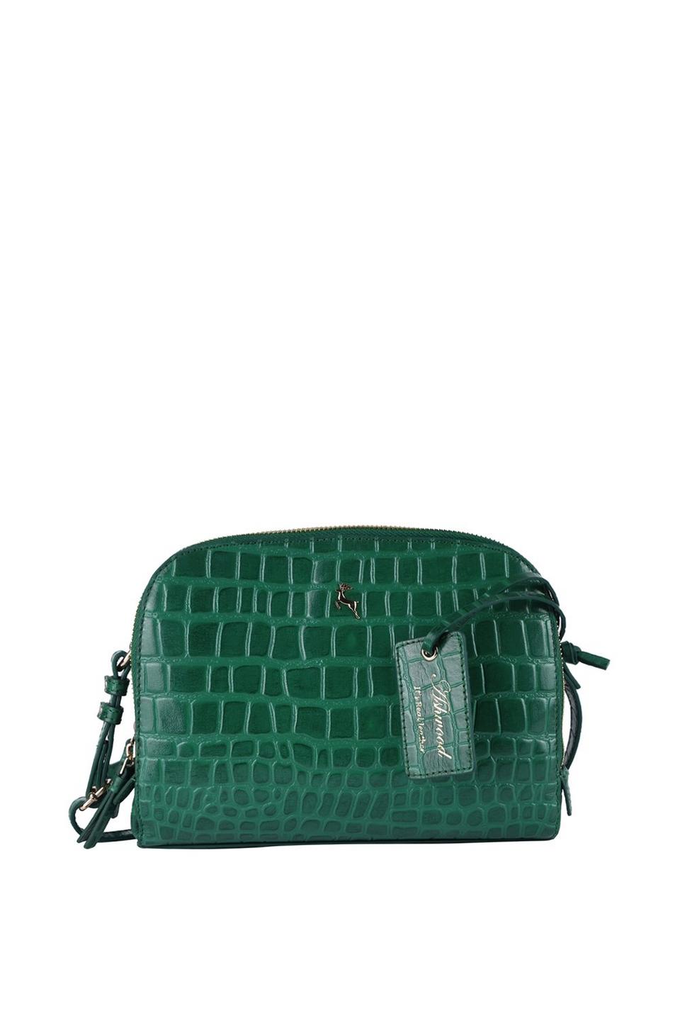 Bags & Purses, 'Classy' Croc Embossed Leather Three Section Cross Body Bag